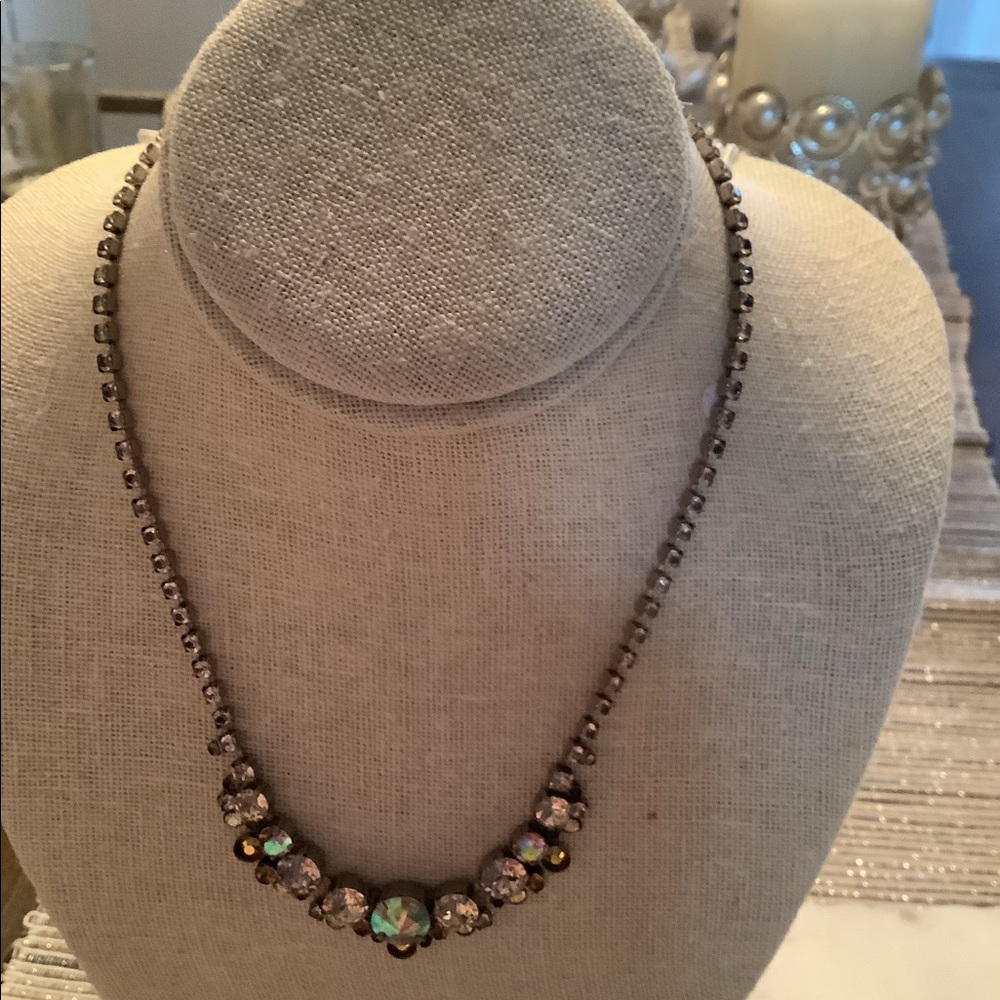 Sorrelli Multi Cut Round Crystal Cluster Necklace